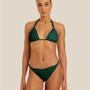 LENNY NIEMEYER ADJUSTABLE HALTER BIKINI TOP BLUE STONE SIZE M